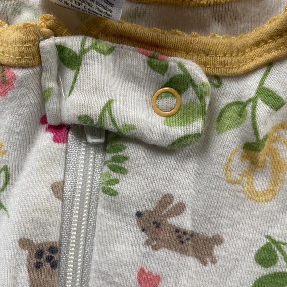 Carter's Cream and Yellow Animal and Floral Footie - Picture 6 of 7